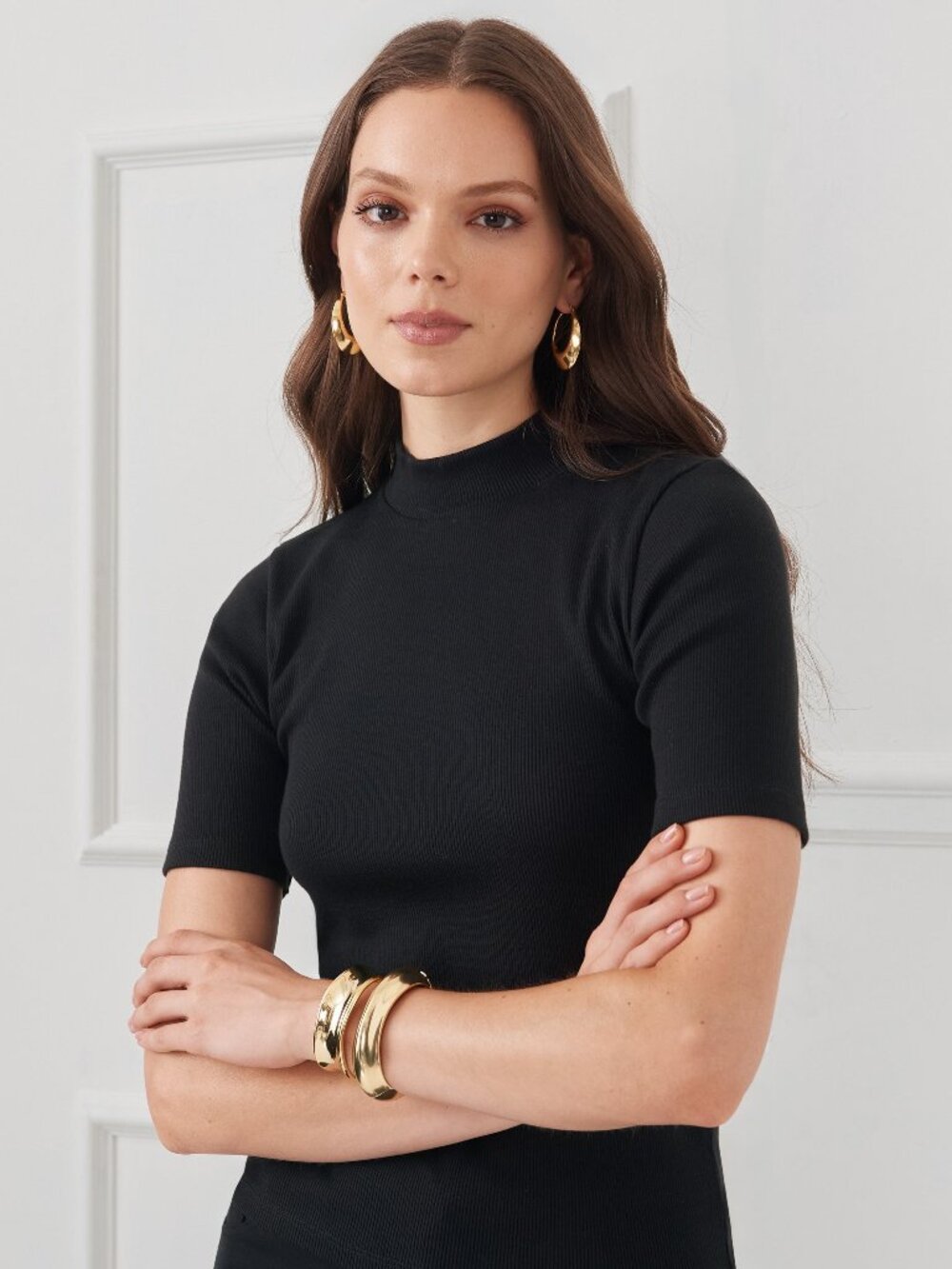 J McLaughlin Jess Ribbed Top - Black NEW